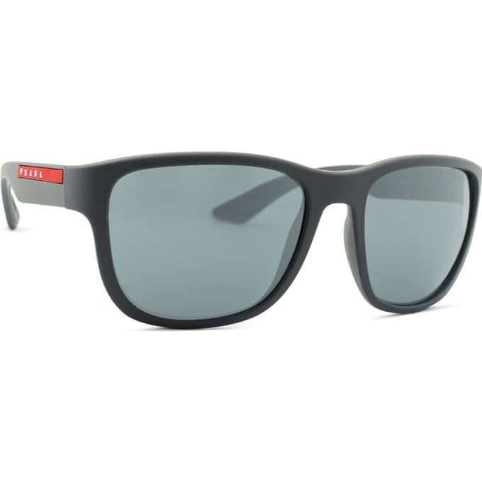 Lunettes de soleil Prada légères de forme irrégulière Lunettes de soleil pour homme Noir Gris PS01USUFK5L0 Basic Packaging-Eyeglass Case+Box,59,Black Gray gray