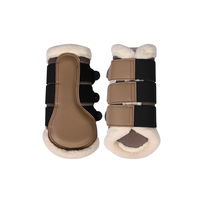 Gesloten peesbeschermers voor paard met bont HKM Comfort Premium Mesh