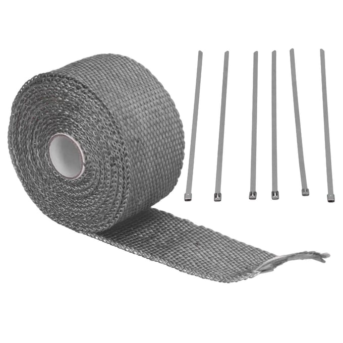 5m Uitlaat Hitte Wrap Isolatietape Glasvezel met Legering Staal Tie voor Auto Motor