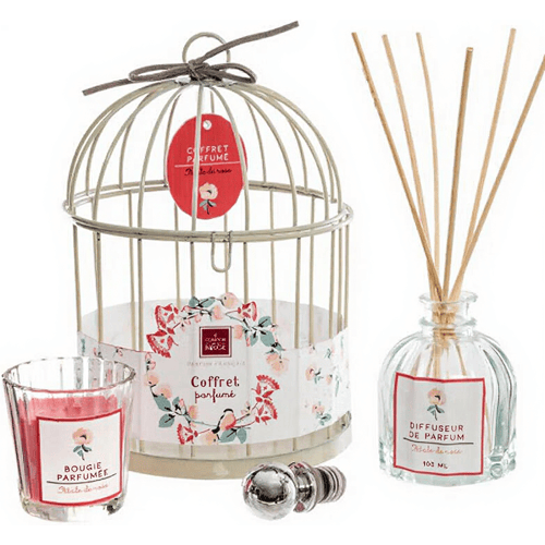 Atmosphera LOLA POESIE Cadeau Vogelkooi - Kaars + Aroma, Roos