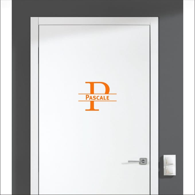 Deursticker Met Naam -  Pascale - Oranje