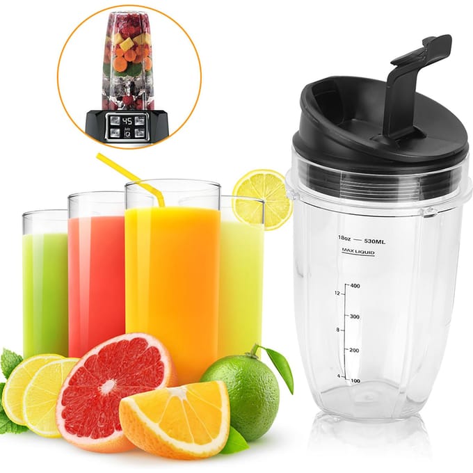 Blenderonderdelenset met deksel voor de NINJA 900W 1000W blender Small cup 18Oz black