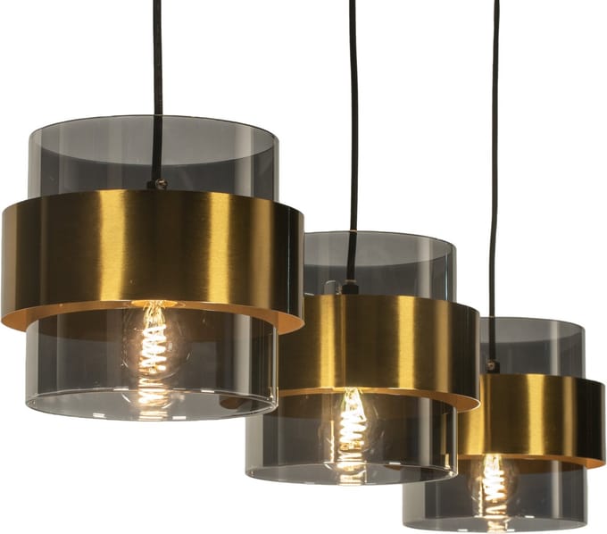 Lumidora Hanglamp 74708 - CASSIS - 3 Lichts - E27 - Goud - Messing (kleur) - Metaal