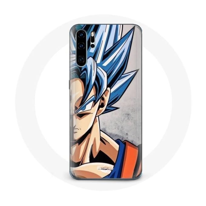 Coque pour Huawei P30 Anime Dragon Ball Goku Cheveux bleu