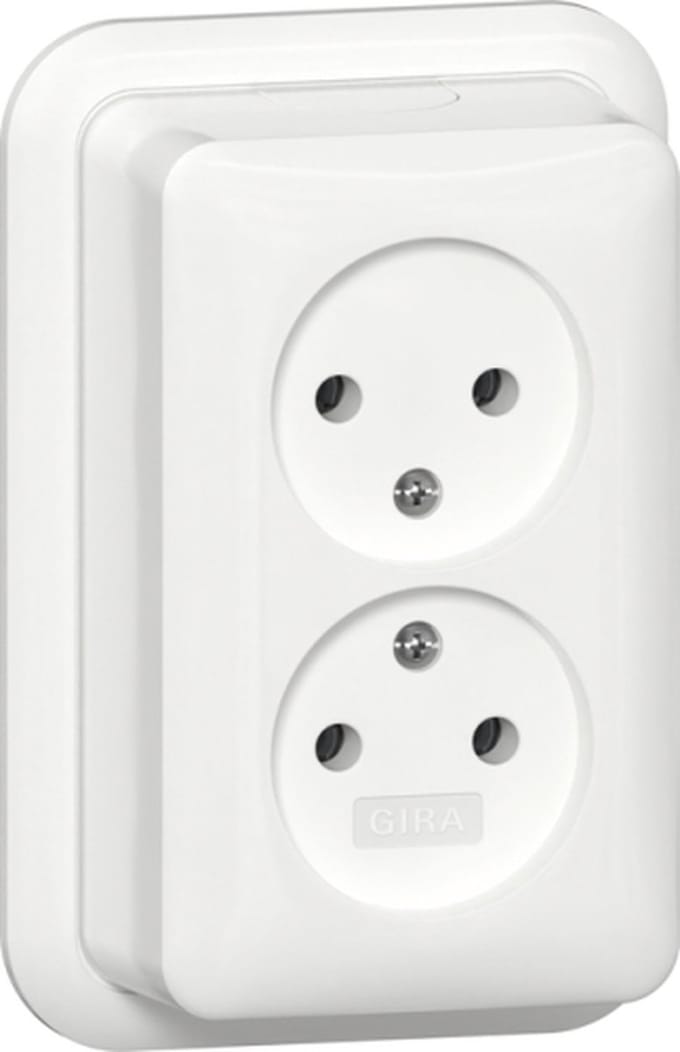 Gira Wandcontactdoos 479111 Dubbel Opbouw Wit