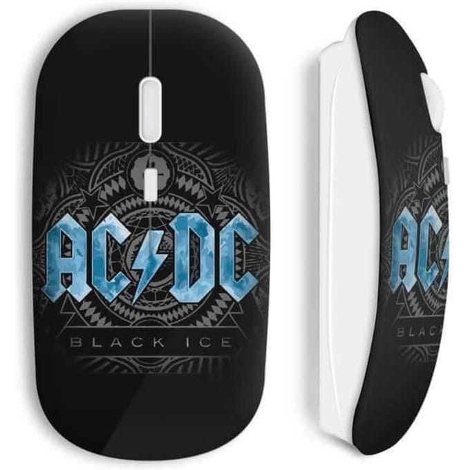 Draadloze Muis - AC/DC - Black Ice Rock N Roll - USB WiFi Inbegrepen - Compatibel met Mac en PC - Zwart