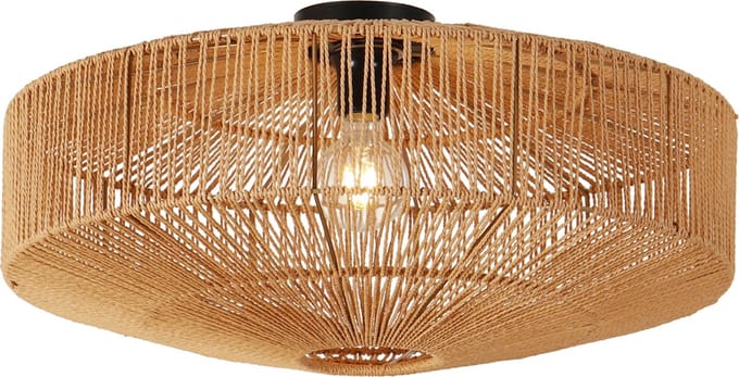 Olucia - PIPPA - Plafondlamp - Bruin / Zwart - Vorm: Rond