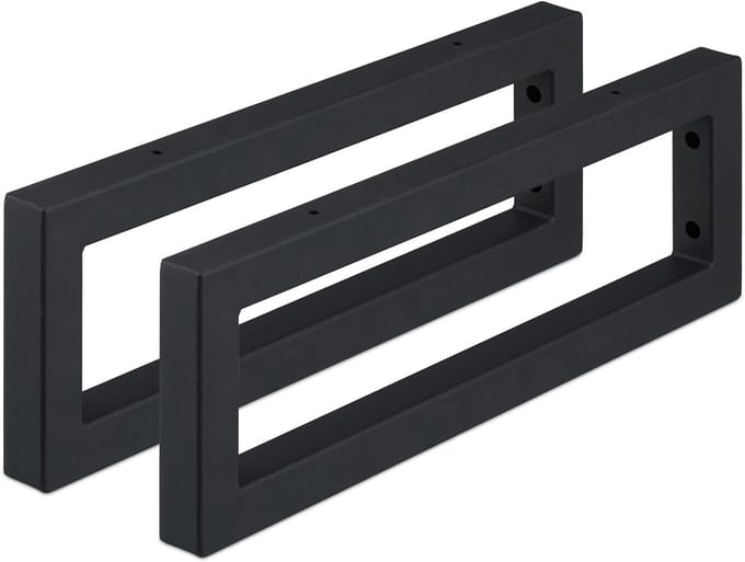 Plankdrager - set van 2 - 45 cm - voor planken en wastafels - staal - zwart