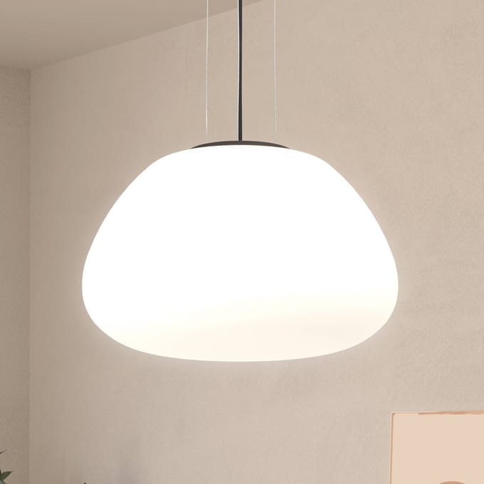 Stars of Light hanglamp Balmes, wit, Ø 42 cm, glas