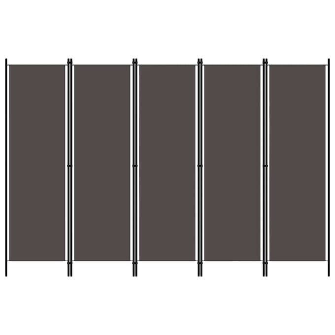 vidaXL - Kamerscherm - met - 5 - panelen - 250x180 - cm - antraciet