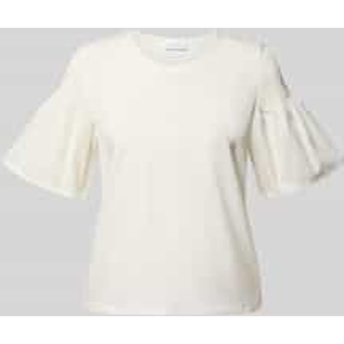 comma - female - T-shirt in stofmix met smokdetail