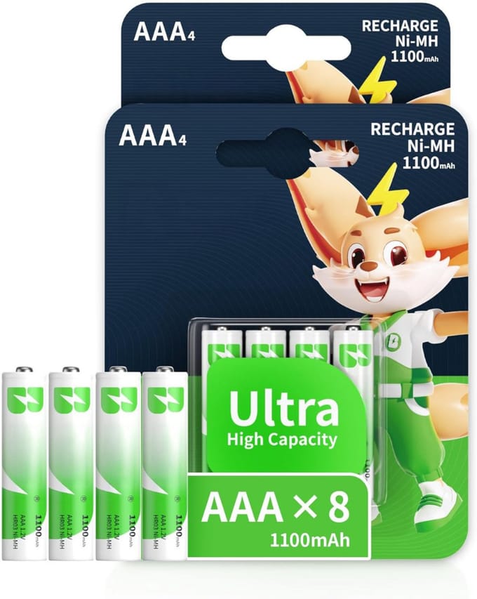 Oplaadbare Batterijen AAA - Set van 8 - 1100 mAh