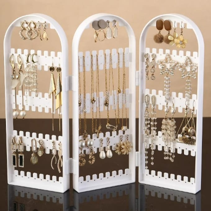 LaGloss® Inklapbare Sieraden Display - 180 Oorbellen - Kettingen - 28x10x2cm - Wit