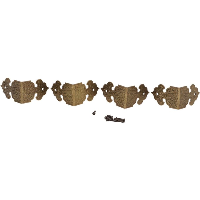 100 Pièces Protection d'Angle Matériau Fer Éléments Rétro Style Ancien Moderne Largement Utilisé Décoration d'Angle de Meuble brown