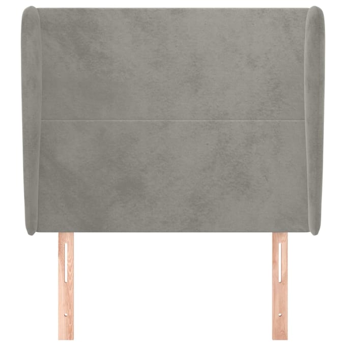 vidaXL - Hoofdbord - met - randen - 93x23x118/128 - cm - fluweel - lichtgrijs