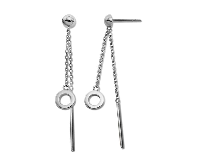 Jwls4u Earparty Oorhangers Circle Line S JE040S