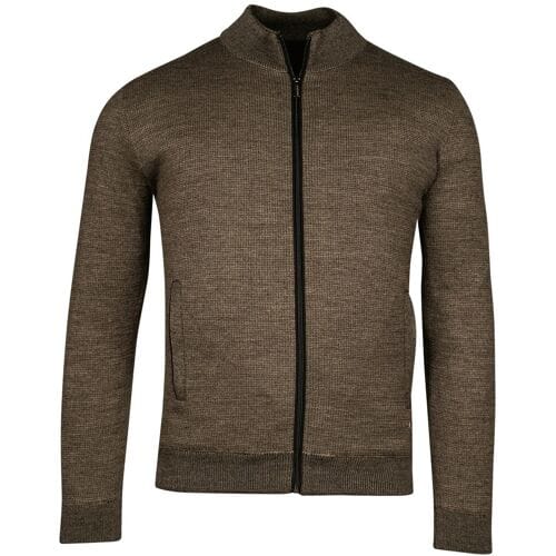 Baileys Vest Cardigan Zip Lined Allover 2 Color Knit Bruin / male