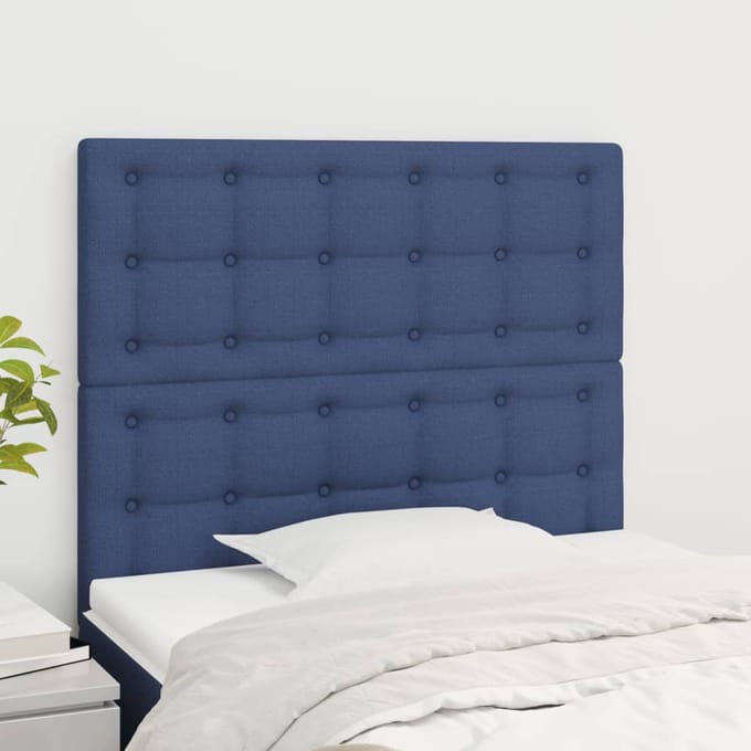 vidaXL - Hoofdbord - blauw - 90x5x118/128 - cm - stof