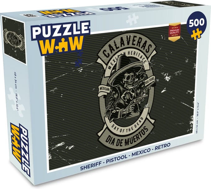 Puzzel Sheriff - Pistool - Mexico - Retro - Legpuzzel - Puzzel 500 stukjes