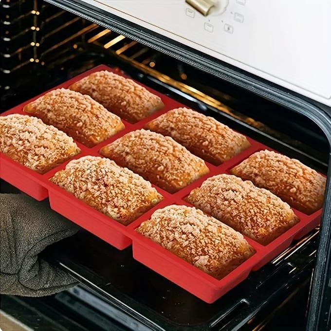 1 stuk, Rechthoekige Cake Broodvorm met 9 vakjes, Creatieve Siliconen Koude Zeepvorm, Dubbeldoel Bakvorm