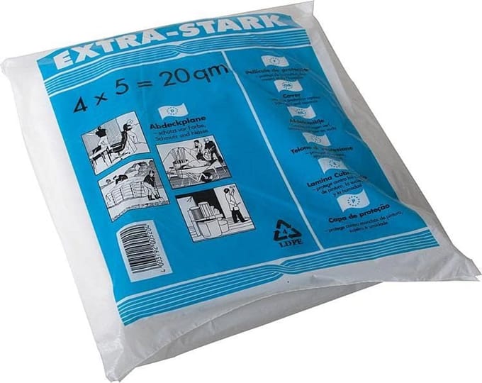 Beschermend Zeil - Afdekzeil Plastic - Klus & Tuin - Sterk LDPE Materiaal - 4x5 Meter - Transparant