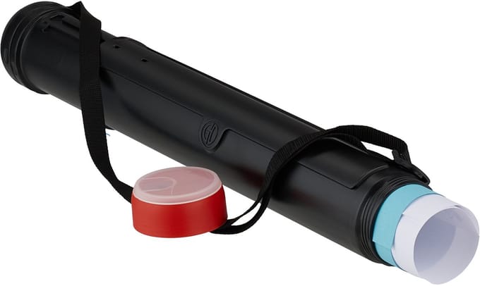 Tekenkoker telescopisch 50-108 cm - tot A0 - zwart-rood