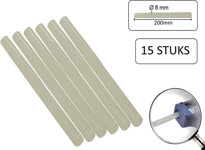 Benson Lijmpatronen voor Lijmpistool - Ø 7,2 mm - 200 mm Lang - 15 stuks