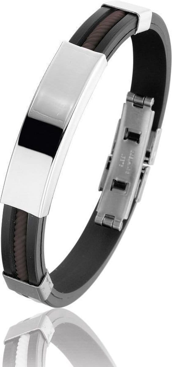 Montebello Armband Ruscus - 316L Staal - Siliconen - 10mm - 20cm