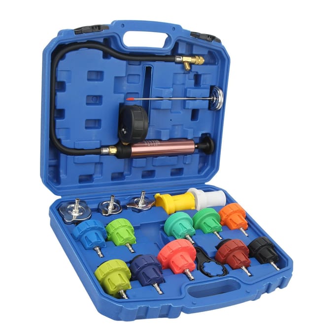 Koelsysteem Lekdetector Radiator Drukkit 0?35psl Auto Detector Gereedschap Koelmiddel Vacuüm Ontluchter blue