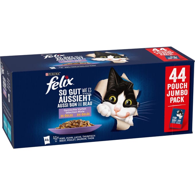 88x85g Vis- & Vlees selectie Felix Elke Dag Feest Kattenvoer