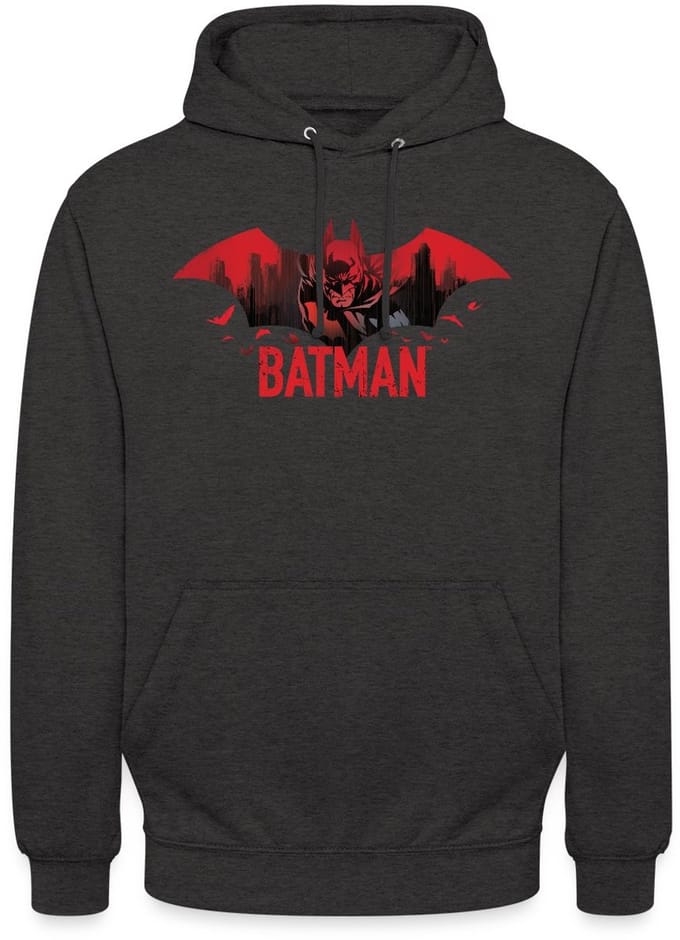 Batman Met Vleermuizen En Rood Batman-Logo Hoodie Unisex
