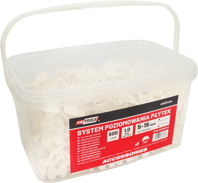 Awtools Serie - Tegelnivelleringssysteem - 1,0 mm - 500 stuks - Herbruikbare Wedge Compatibiliteit