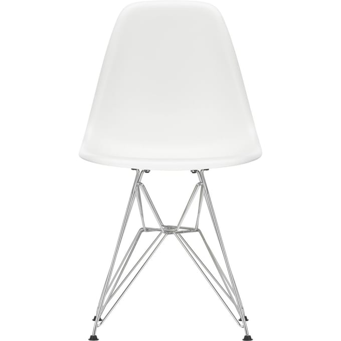 Vitra - DSR Eames Plastic Sidechair - verchroomd - wit