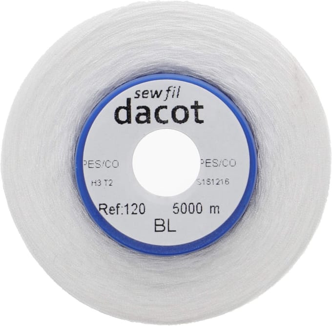 Sterk Polyester Naaigaren met Katoencoating 5000m Wit