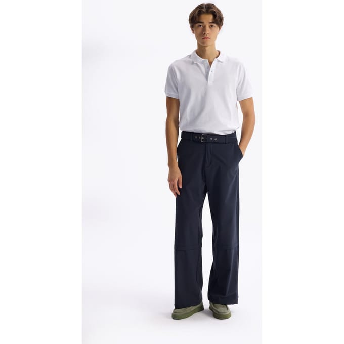 Heren Brede Pantalon van Tricot met Riem