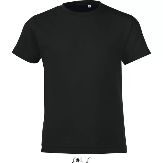 SOL'S Kids´ Round Collar T-Shirt Regent Fit L149K - Deep Black - 4 years (96/104)