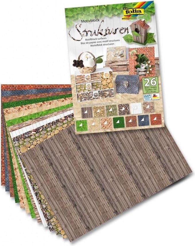 Folia Motiefpapier Hobby Creatief - Structuren -  24 x 34 cm.