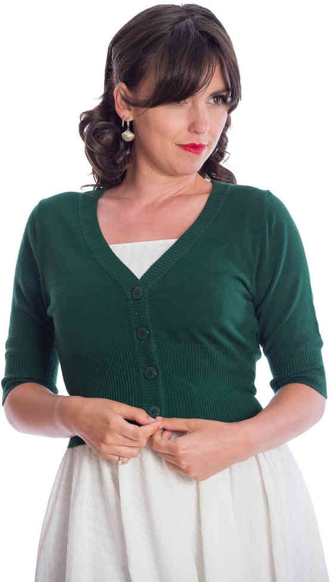 Banned - SWEET DREAMER Cardigan - S - Donkergroen