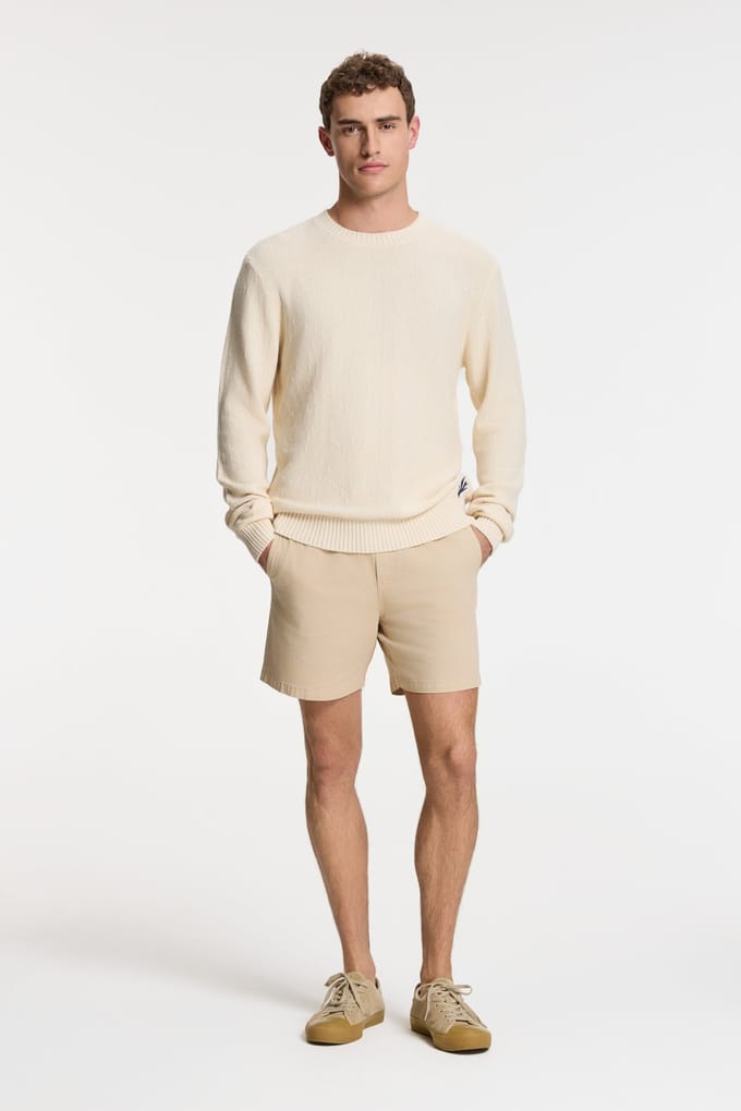 Shiwi Palmer Pullover Solid Beige Maat: S | Sweaters Outlet | Heren | Beige