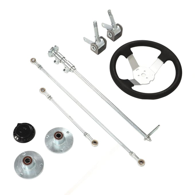300mm Go Karts Stuurwiel Kit Stuurstang Kogelgewricht Tandheugel As Kit voor 100cc 125cc 140cc black