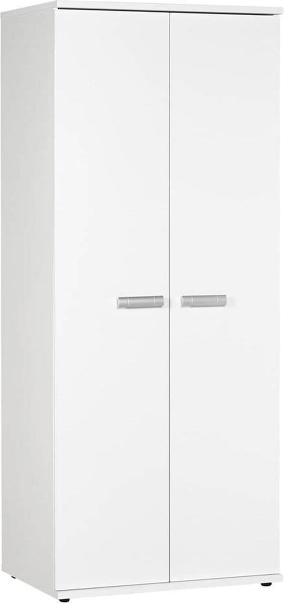 Kledingkast 2 Deurs - 200 x 82 x 58cm - Wit - Effen