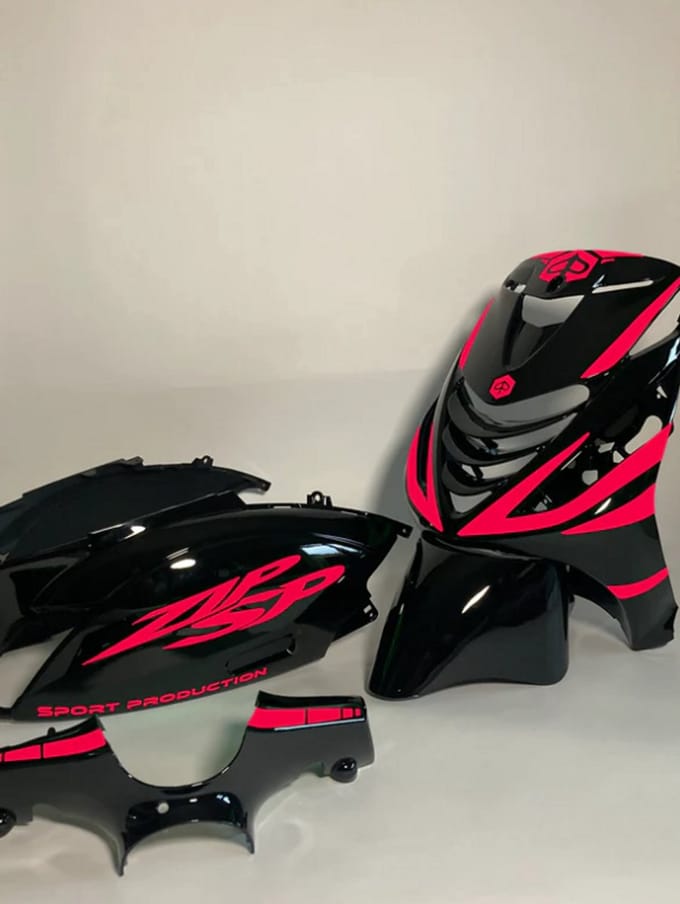 Piaggio Zip Stickerset - Sport Production - Fluor roze