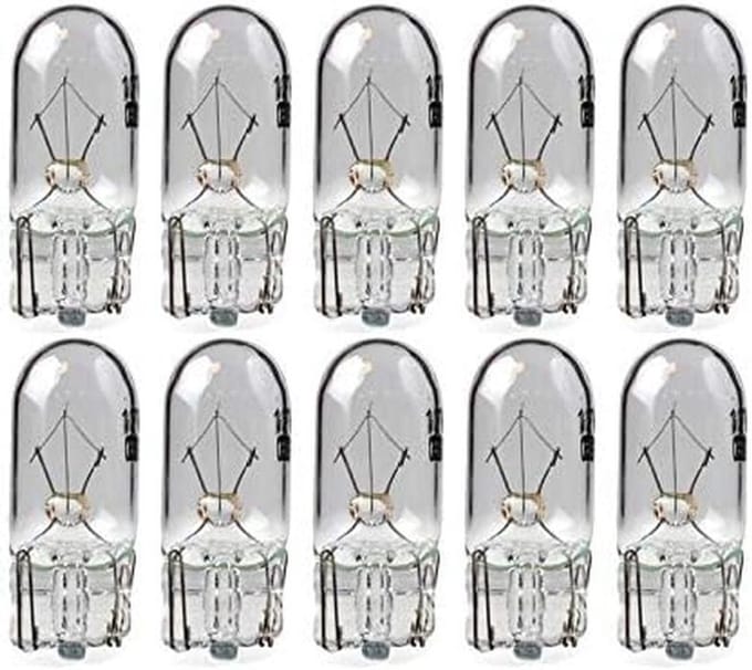 10x W5W T10 12V 5W Glasfitting Autolampjes voor Diverse Toepassingen