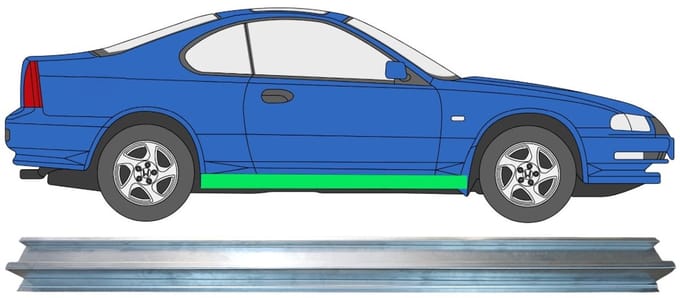 Reparatie dorpel voor Honda Prelude 1992-1997 / Rechts