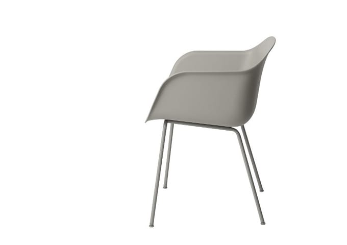 Muuto - Fiber Armleunstoel - Buisonderstel - grijs - frame grijs - 4 - 6 Wochen