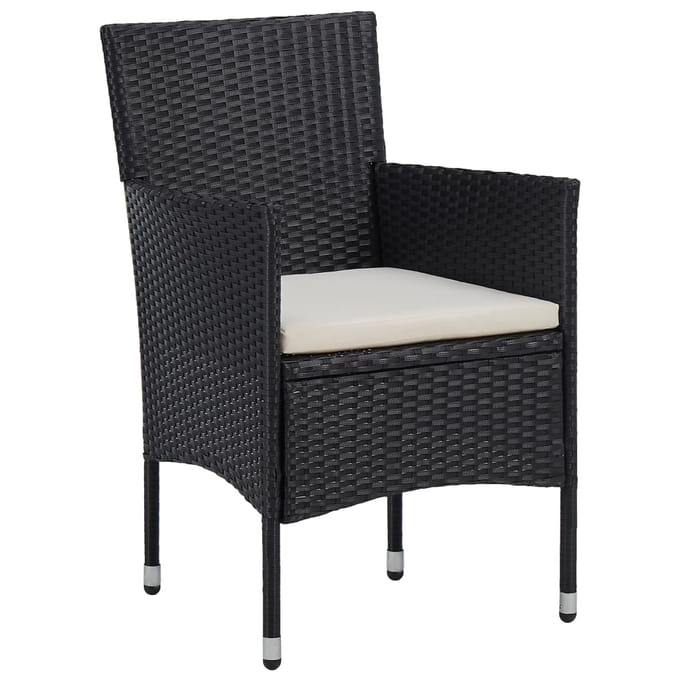 vidaXL Tuinstoelen 2 st poly rattan zwart