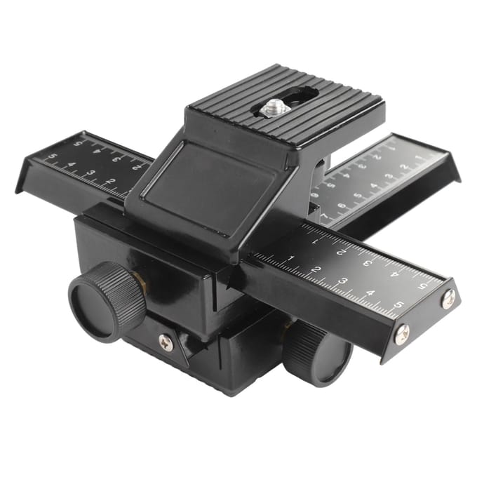 Macro Focus Rail Slider 4-weg Magnesium Aluminiumlegering Close-up Opname Slider met 1 4 Inch gray