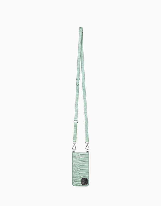 iDeal of Sweden Phone Necklace Case voor iPhone 8/7/6/6s/SE Mint Croco