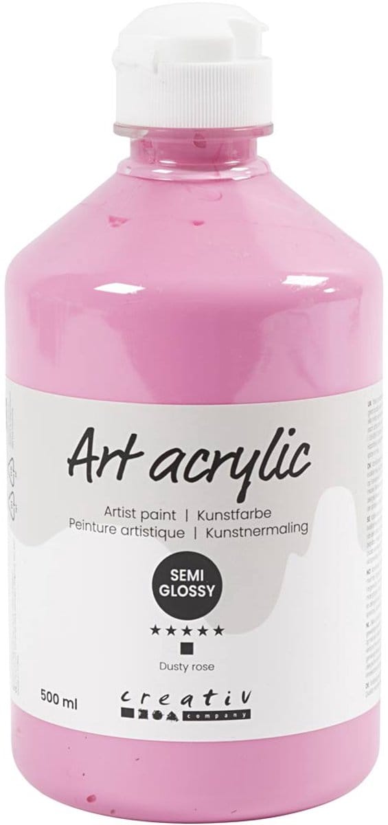 Acryl Verf, semi-glanzend, dekkend, dusty rose, 500 ml/ 1 fles