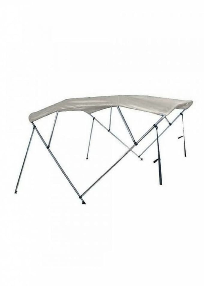 BREG Biminitop | Aluminium 4-boogs | Breedte 185 <> 198 cm - Hoogte 137 cm - Grijs doek